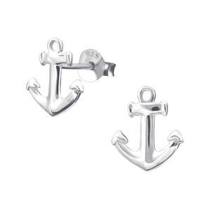 Sterling Silver Dainty Anchor Stud Earrings
